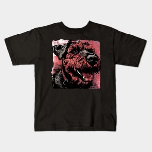 Retro Art Airedale Terrier Dog Lover Kids T-Shirt